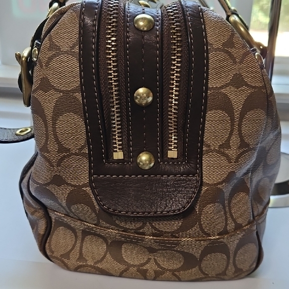 COACH EUC Y2K HERITAGE CARRIAGE  Brown Leatherware Satchel - Picture 4 of 16